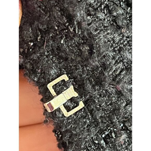 Basic House Women XS Black Tweed Midi Retro Minimalist Neutral Punk Grunge Indie - Picture 9 of 16